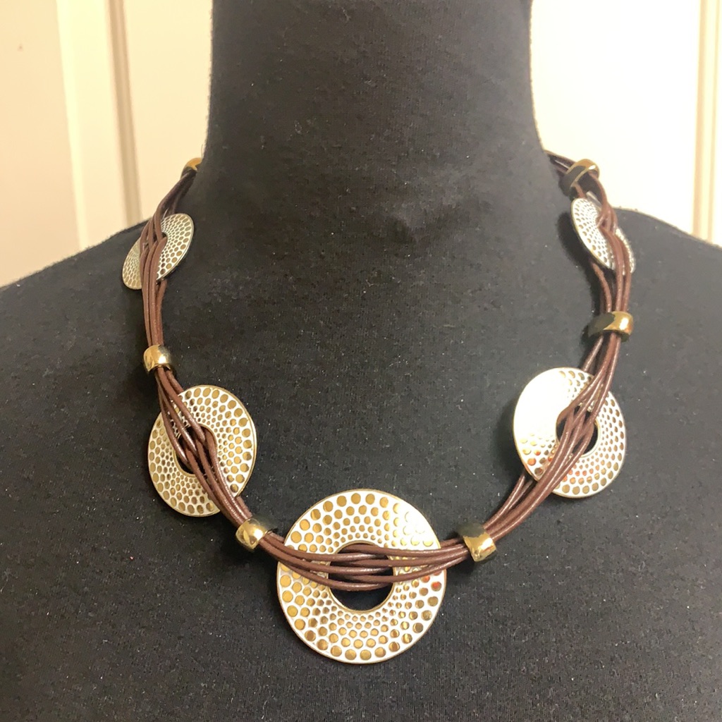 St Thomas Gold And Brown Necklace 18$